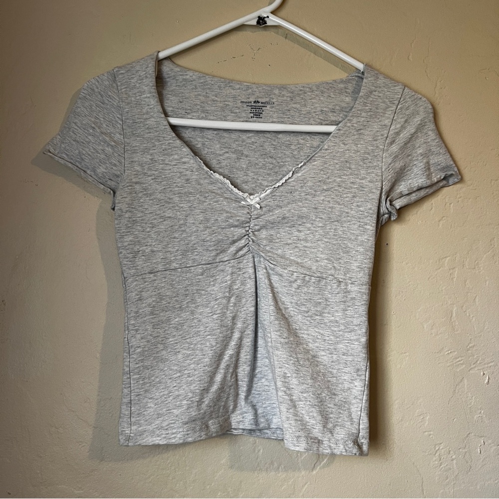 Brandy Melville Grey Lace Gina Top